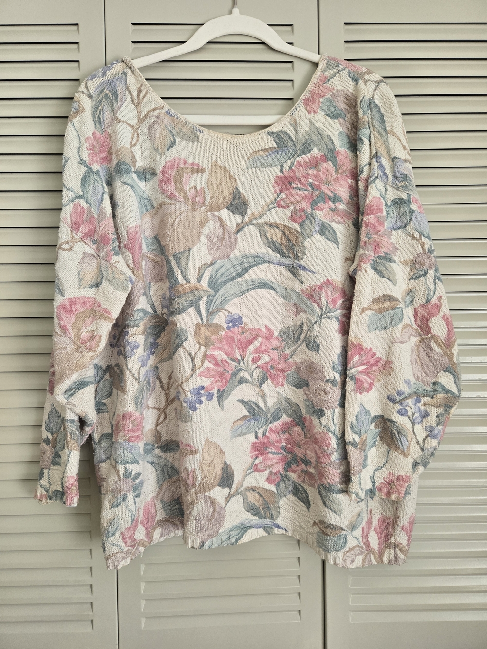 Vintage Floral Textured Crewneck Sweater by Glory Us